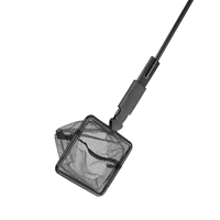 Kit d'outils de nettoyage d'aquarium 6-en-1 |   Grattoir à algues, brosse éponge, râteau à gravier et épuisette, manche extensible pour l'entretien des aquariums