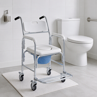 Chaise de bain mobile réglable en hauteur, dossier antidérapant, revêtement poudré, capacité de 200 lb, équipement de sécurité pour personnes âgées et femmes enceintes