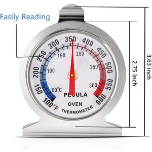 Termómetro de Horno con Dial, Resistente al Agua, Seguro para Horno, 50-300 °C/100-600 °F, Lectura Instantánea Analógica, Acero Inoxidable, Herramienta de Cocina para Chefs, Ahumadores y Parrillas - Product Image 4