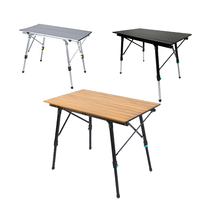 Feistel table de pique-nique en plein air pied réglable portable en bois et en aluminium table pliante de camping