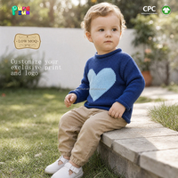 Vêtements pour enfants Pull en tricot jacquard à motif cœur pour bébé Tricot doux et respirant Coupe ample Pull pour tout-petits à porter au quotidien