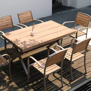 Set da Pranzo da Giardino per 8 Persone Resistente alle Intemperie, Tavolo in Legno Plastico e Sedie con Braccioli, <span class=keywords><strong>Dimensioni</strong></span> Personalizzabili, Vendita all'Ingrosso - Product Image 6
