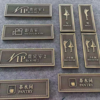 Plaque et enseigne en laiton massif forgé, design personnalisé moderne, effet vieilli, impression UV, Hongsen, haute qualité pour hôtel