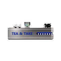 Meja Bar Stainless Steel Modern Sederhana Model 07 Perak Biru untuk Kedai Makan, Barbeque, Kedai Teh Susu, Kedai Kopi, Meja Resepsionis, Meja Kasir