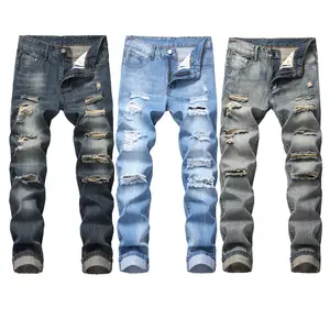 High Waisted Skinny Distressed Boyfriend Pants Men's Jeans Plaid Casual 2021 Wash Work Rhinestones Denim Fleece Male 2 Piece