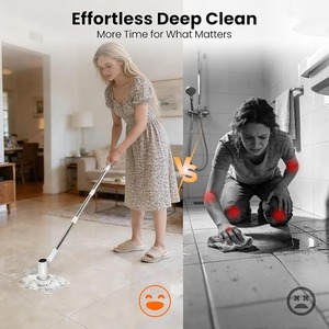 Brosse de nettoyage électrique sans fil rotative rechargeable avec têtes interchangeables pour la cuisine - Product Image 2