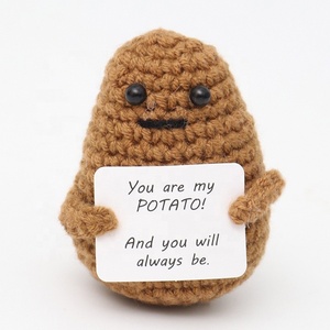 Kawaii phim hoạt hình bò sang trọng phim hoạt hình Crochet đồ chơi tích cực khoai tây Mini Crochet Thú nhồi bông 7cm giảm căng thẳng Đồ chơi - Product Image 2