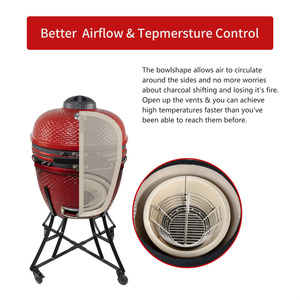 MCD Céramique Kamado Grill Compatible Acier Inoxydable Panier à Cendre et Charbon de Bois Accessoire Essentiel pour <span class=keywords><strong>Barbecue</strong></span> Extérieur - Product Image 5