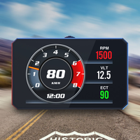 HUD P16S para Auto con Diagnóstico OBD, Medidor de Temperatura del Agua y Voltaje, Pantalla Digital de Consumo de Combustible, Accesorios para Coche, Velocímetro