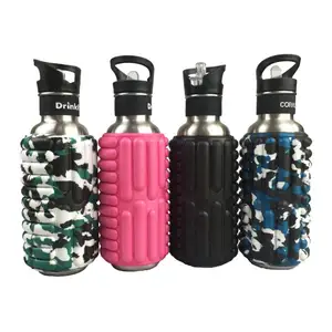 Chinese Manufacturer Outdoor Sport 750ml Custom Logo Packaging Stainless Steel Mini Eva Drink Foam Roller Water Bottle