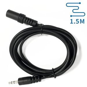 Cable de audio estéreo de 3,5 mm macho a hembra, 1,5 m, color negro, ideal para conectar dispositivos de audio. - Product Image 1