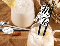 Bâtonnets mélangeurs personnalisés en acrylique transparent pour boissons, avec étiquette nominative imprimée, pour mariage, fête, restaurant, bar, décoration extérieure