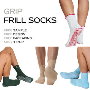 Bilu Custom Thick Design Pilates Women Cotton Grip Cotton Yoga <b>Socks</b> Pilates Grip Crew <b>Socks</b> Customise Pilates <b>Long</b> Ruffle <b>Socks</b> - Product Image 1