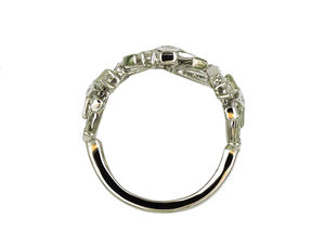 Anillo de oro blanco de 18 quilates con diamantes multirreguñados en pavé, diseño de estrella radiante, moderno, audaz y lujoso para mujer. - Product Image 3