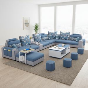 Divano componibile a U con pouf e poggiatesta regolabile, set divano modulare Cloud con contenitore <span class=keywords><strong>per</strong></span> <span class=keywords><strong>soggiorno</strong></span> e arredamento casa - Product Image 6