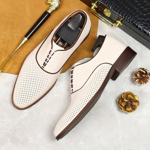 Chaussures en cuir pour hommes, cuir de vachette pleine fleur ajouré, style britannique, idéales pour les mariages, polyvalentes, en cuir véritable - Product Image 3