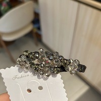 Pince à cheveux haut de gamme en cristal pour femme, style coréen, luxe léger, design circulaire géométrique incrusté de diamants