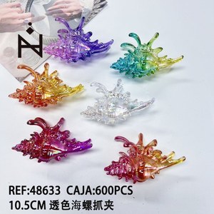 Fermaglio per capelli trasparente a forma di conchiglia da 10,5 cm per donna - Product Image 3