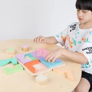 2024 desain baru Montessori Ragam bentuk uniseks kayu mainan pendidikan untuk anak-anak belajar Set kemasan