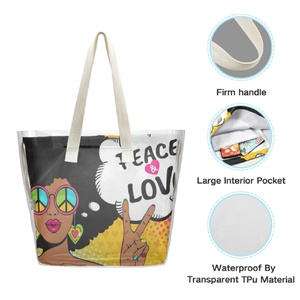 Bolsos de Mano Personalizados Betsy Johnson, Bolso de Hombro de Lona, Bolso Tote Transparente, Bolso de Playa - Product Image 4