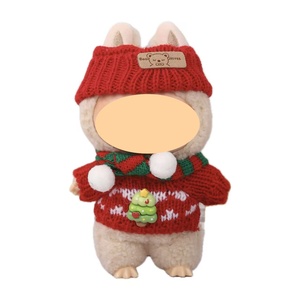 Bán buôn unisex thời trang búp bê quần áo cho labubu v1v2v3 bông phim hoạt hình đồ chơi giáng sinh Set (Áo len hat khăn Set) - Product Image 6