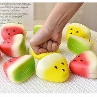 Jouet Squishy Pastèque à Rebond Lent en PU, Simulation Alimentaire, Anti-stress pour Décoration de Bureau et Cadeaux de Fête