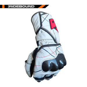 Gants de moto en cuir pour la course, doigts complets, rétro, respirants, compatibles avec les écrans tactiles, protection de la paume, décontractés, pour la salle de sport, en plein air - Product Image 4