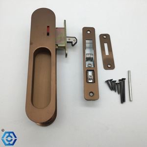 Serrure de porte coulissante en alliage de zinc brun avec indicateur pour cuivre de porte de salle de bain - Product Image 4