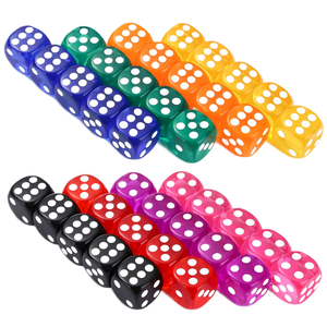 Dés en plastique acrylique transparent 16mm/14mm, coins arrondis, 6 faces D6, colorés, lot de 40 pièces pour jeux de société et jouets de fête - Product Image 1