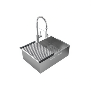Fregadero de Cocina de un Solo Tazón, 28 Pulgadas, Acero Inoxidable de Calibre 18, Rectangular, Acabado Cepillado, Fácil de Limpiar - Product Image 1