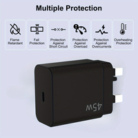 Chargeur mural USB-C PD 45W à charge super rapide avec prise EU/UK/AU/US pour Samsung Galaxy S23 S22 Adaptateur