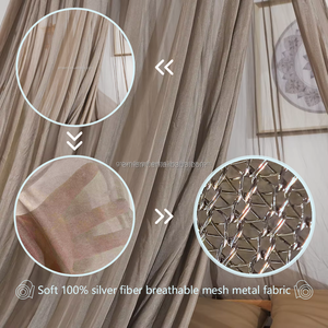 Moustiquaire dôme <span class=keywords><strong>anti</strong></span>-rayonnement à la terre 100% auvent en fibre d'argent pour adultes femmes enceintes - Product Image 5