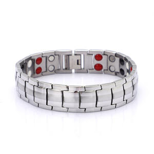 Wholesale Men's Magnets Stainless Steel Bracelet in Black Negative <strong>Ion</strong> Health Care <strong>Bangle</strong> - Product Image 2