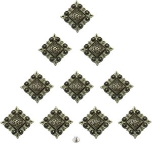 Botones Cuadrados con Patrón Retro Duolai, Accesorios Decorativos de Cuero para Bolsos, Conchos, Broches Metálicos con Tornillo - Product Image 1
