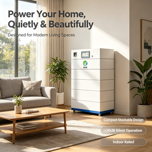 Système de batterie domestique mural LiFePO4 51,2 V 16 kWh/15 kWh, série WHE-STACK-51,2 V, BMS Bluetooth/WiFi IP20, stockage d'énergie solaire - Product Image 4