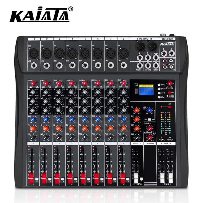 KAIKA CT8-6 8 каналов dj контроллер/аудио консоль микшер аудио Профессиональный
