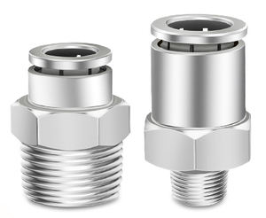 Raccordi Pneumatici Rapidi M5 1/8\" 1/4\" 3/8\" 1/2\" 4 6 8 10 12 14 16mm in Acciaio Inox SS304 Connettori Push-in per Aria - Product Image 2