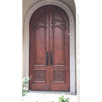 Porte d'entrée extérieure intelligente en bois massif, double battante, anti-effraction, de fabrication originale