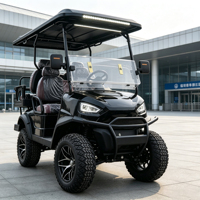 Voiturette de golf électrique professionnelle 4 places avec sièges ergonomiques et batterie longue durée à décharge profonde pour le service de location sur le terrain
