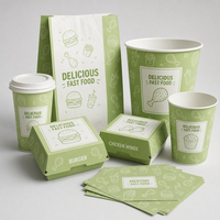 Boîtes en carton kraft pour restaurants de restauration rapide, écologiques, de qualité alimentaire, imprimées sur mesure, avec logo