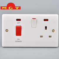 Enchufe de Pared Personalizado de Fábrica OEM, Interruptor de Cocina de 45A con Indicador de Neón, Tomacorriente de 13A