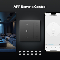 Interruptor Inteligente para Cortinas MOES Tuya Serie Star Feather Zigbee, Panel Táctil Antideslumbrante con Retroiluminación Fluida, Compatible con Alexa y Google Home
