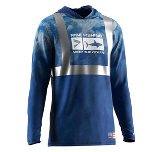 Camisa de Pesca con Capucha de Alta Visibilidad con Cinta Reflectante UPF50+ de Manga Larga y Protección Antimicrobiana para Pesca Nocturna y Correr - Product Image 5