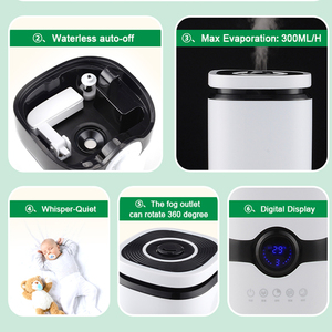 Humidificador Ultrasónico de 4L de Gran Capacidad, con Perilla de Control de Vapor Ajustable, Diseño Portátil y Caja de Aromaterapia para el Hogar - Product Image 4