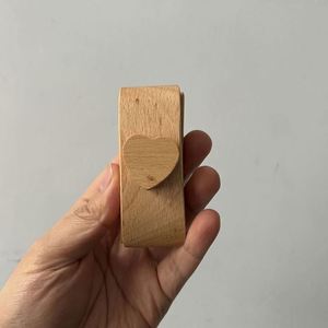 Eco-Friendly Solid Wood Wall Mounted <b>Hook</b> Curved Wooden <b>Clip</b> Hanger for Clothes Bags Towels - Product Image 4