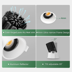 Luz de Techo Empotrada Ajustable, Luz de Techo Antideslumbrante de Aluminio, Focos LED de Techo, Luces de Techo LED COB - Product Image 3
