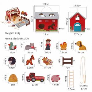 Juguetes Creativos 2 en 1 2025, Bloques de Equilibrio de Animales de Granja, Granja de Madera Portátil para Niños con Figuras de Animales - Product Image 6