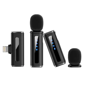 High Quality 1 Tow 2 Wireless Mini Microphones With Charging Case For Interviewing Live Teaching Sessions Vlog