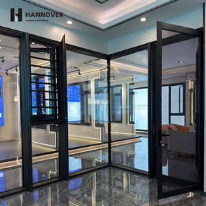 Алюминиевое угловое окно без опорных стоек с защитным ограждением от пола до потолка, на заказ для коммерческих проектов - Product Image 2