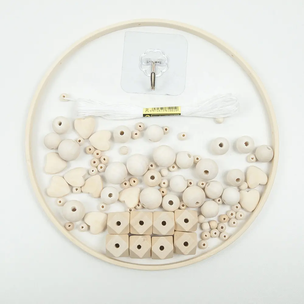 Bamboo Mobile Bell Bed Bell Circle with different kinds of beads